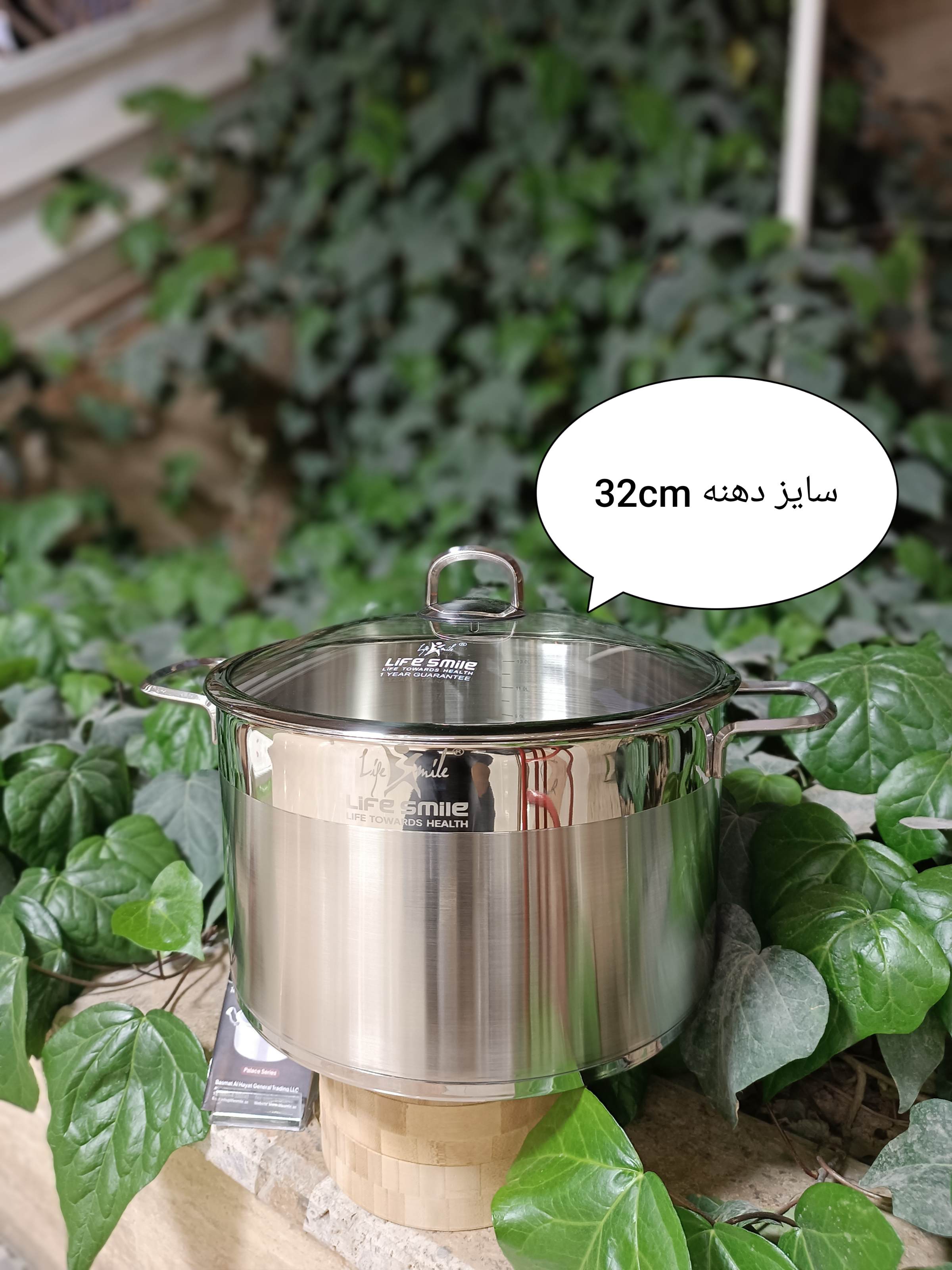 قابلمه تک استیل لایف اسمایل مدل lifep12_selverسایز32cm