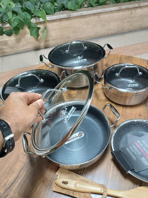 سرویس قابلمه استیل کف لیزری 10پارچه لایف اسمایل مدل p-19ارسال فوق سریع